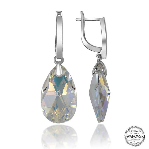 Swarovski Crystal Taşlı Harem Altın Gümüş Damla Sallantılı Kadın Küpe ürün görseli 1