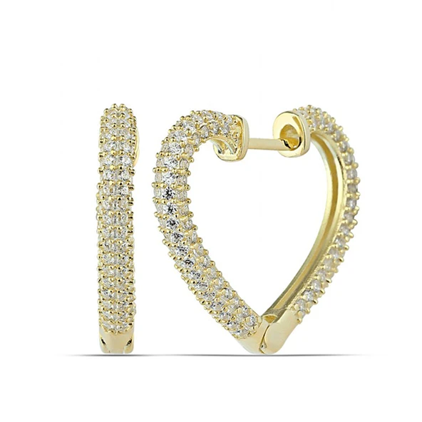 Harem Altın Gümüş Gold Kalp Kadın Küpe ürün görseli 1
