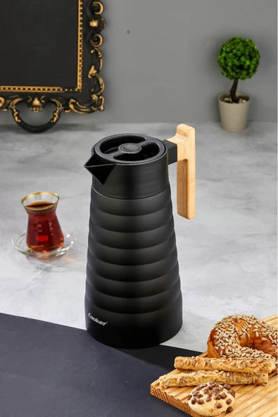 Cooker ColorStay BambooPour 2 Litre Paslanmaz Çelik Bambu Saplı Termos CKR2096 ürün görseli 1