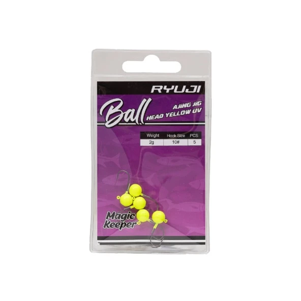 Ryuji Ball Ajing Yellow UV #10 Jig Head - Resim 2