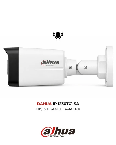 Dahua IPC-HDW1230TC1 SA 2.8mm 2MP H.265+ Bullet Güvenlik Kamerası ürün görseli 1