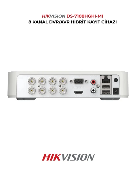 Hikvision DS-7108HGHI-M1 8 Kanal Pro DVR Güvenlik Kamera Kayıt Cihazı H.265+ ürün görseli 1