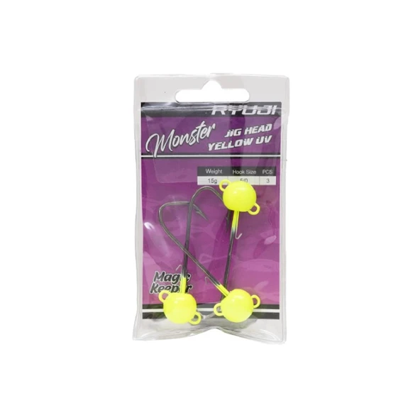 Ryuji Monster Yellow UV #3/0 Jig Head - Resim 2
