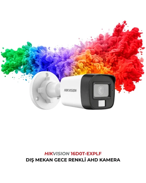 Hikvision DS-2CE16D0T-EXLPF Gece Renkli Turbo HD Kamera 2MP 2.8mm Güvenlik Kamerası ürün görseli 1