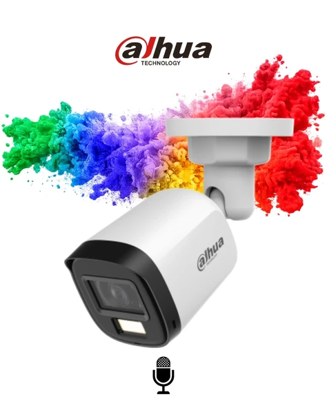 Dahua Bullet Kamera 2MP 1080P HAC B1A21P U IL A Dahili Mikrofonlu ürün görseli 1
