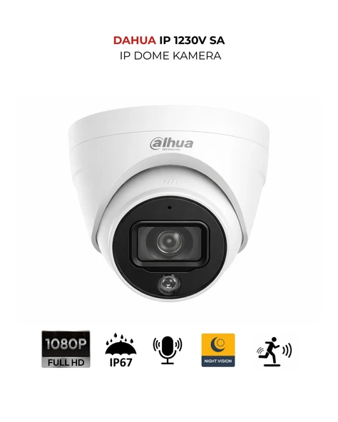 Dahua IPC-HDW1230V-SA-0280B 2MP Profesyonel IP Sesli Dome Kamera ürün görseli 1