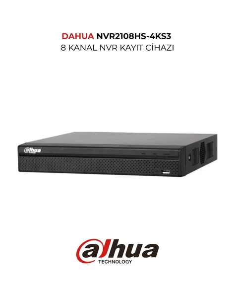 Dahua NVR2108HS 4KS3 8 Kanal H.265+ Network Video Recorder ürün görseli 1