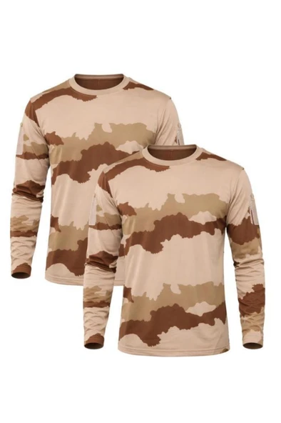 T-Shirt 2XL//Ç.KAMUFLAJ 2’li Set Unisex Kamuflaj Desen Uzun Kollu %100 Pamuk Kamp · Askeri · Spor · Günlük ürün görseli 1