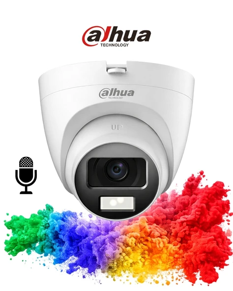 Dahua HAC-T1A21P-U-IL-A 2MP 2.8MM 25M IR Smart Dual Light Sesli ve Renkli Dome Kamera ürün görseli 1