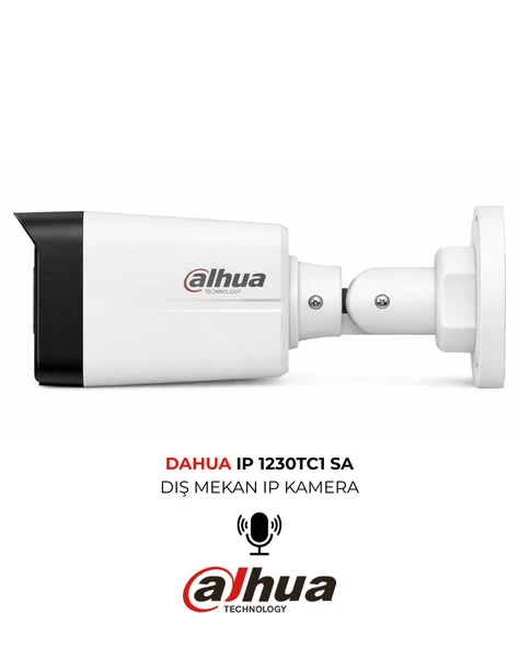 Dahua IPC-HDW1230TC1-SA 3.6mm 2MP H.265+ IP Bullet Güvenlik Kamerası ürün görseli 1