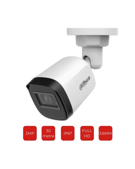 Dahua HAC-B1A21-U-0360B 2MP HDCVI Güvenlik Kamerası 30m IR ürün görseli 1