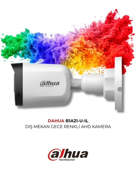 Dahua HAC-B1A21P-U-IL 2MP HDCVI Bullet Kamera 30m IR 20m Beyaz Işık ürün görseli 1