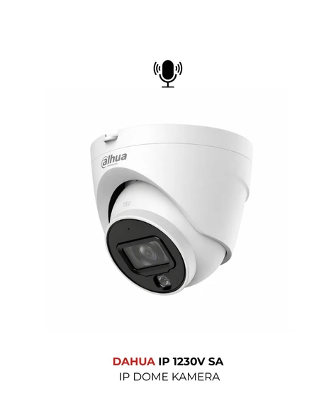 Dahua IPC-HDW1230V-SA-0280B 2MP 30m IR Gece Görüşlü Dome IP Kamera ürün görseli 1