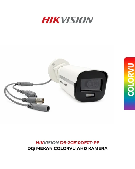 Hikvision DS-2CE10DF0T-PF Bullet Kamera 3.6mm Gece Renkli ColorVu ürün görseli 1