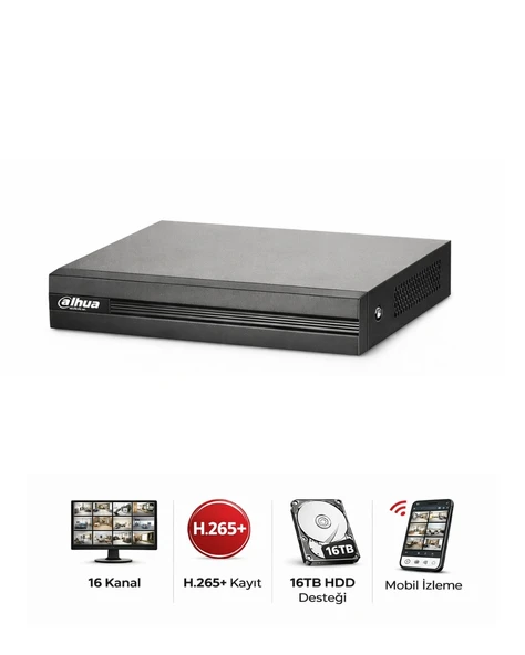 Dahua XVR1B16 I/T 16 Kanal Hibrit Kamera DVR Kayıt Cihazı ürün görseli 1