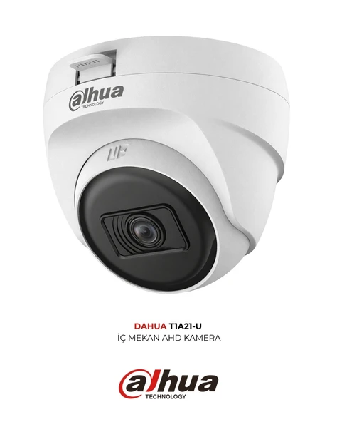 Dahua T1A21-U 2MP Full HD AHD Güvenlik Kamerası 2.8mm Lens IR Gece Görüşlü Dome Kamera ürün görseli 1