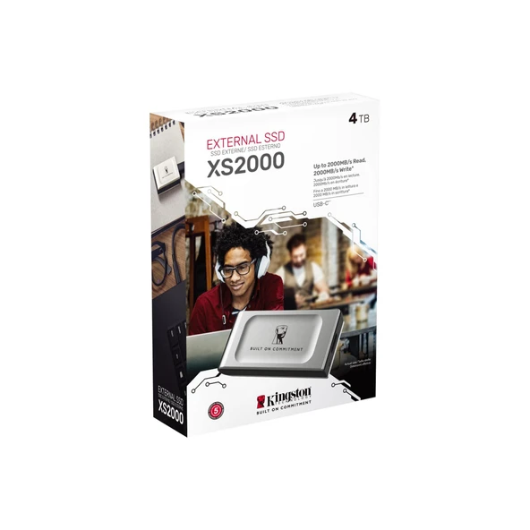 KINGSTON SXS2000/4000GA XS2000 Harici SSD 4TB 2000-2000MB/s USB Type-C® 3.2 Gen 2x2 Tasinabilir Sürücü ürün görseli 1