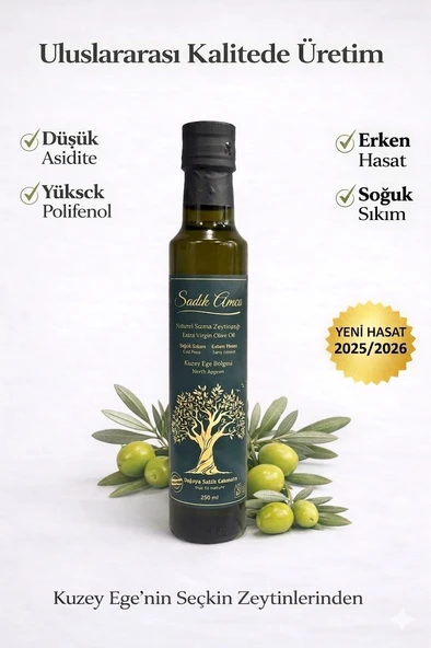 Sadık Amca Erken Hasat Soğuk Sıkım Natürel Sızma Zeytinyağı 250 ml. Cam Şişe ürün görseli 1
