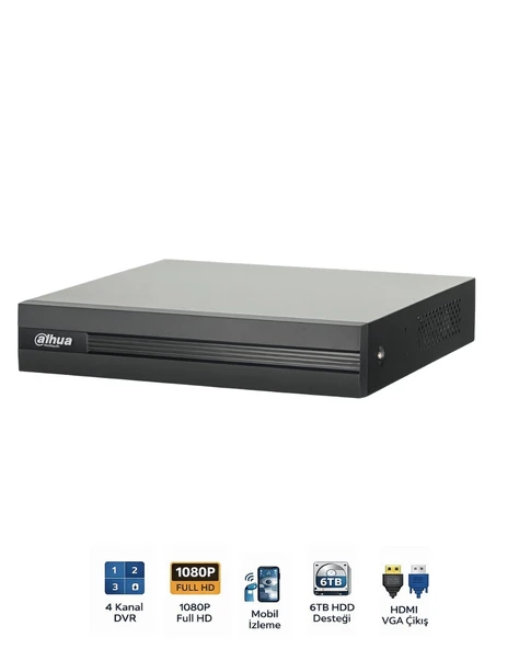 Dahua H265 Plus DVR Kayıt Cihazı XVR1B04 I T 4 Kanal Kamera Sistemi ürün görseli 1