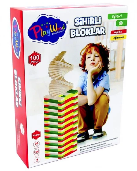 Playwood Ahşap 100 Parça Sihirli Bloklar ONY358 ürün görseli 1