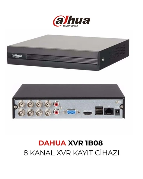 Dahua XVR1B08 8 Kanal Güvenlik Kamerası Kayıt Cihazı DVR H.265+ HDMI VGA Uzaktan İzleme ürün görseli 1