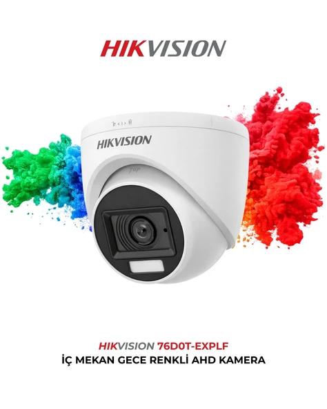 Hikvision DS-2CE76D0T-EXLPF 2MP Gece Renkli Kamera 2.8mm Dome ürün görseli 1