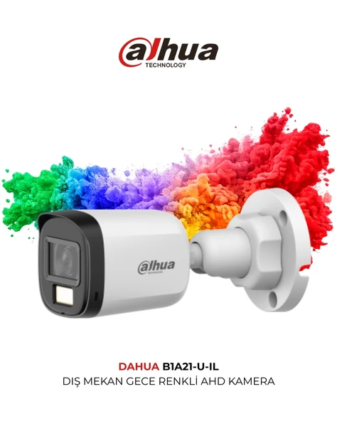 Dahua 2MP BULLET 3.6MM HAC-B1A21P-U-IL-0360B 20metre HDCVI Kamera Akıllı Işık ürün görseli 1