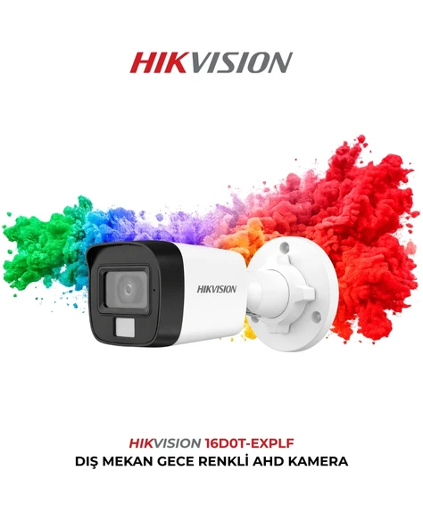 Hikvision DS-2CE16D0T-EXLPF 2MP Gece Renkli Kamera 2.8mm Turbo HD Güvenlik Kamerası ürün görseli 1