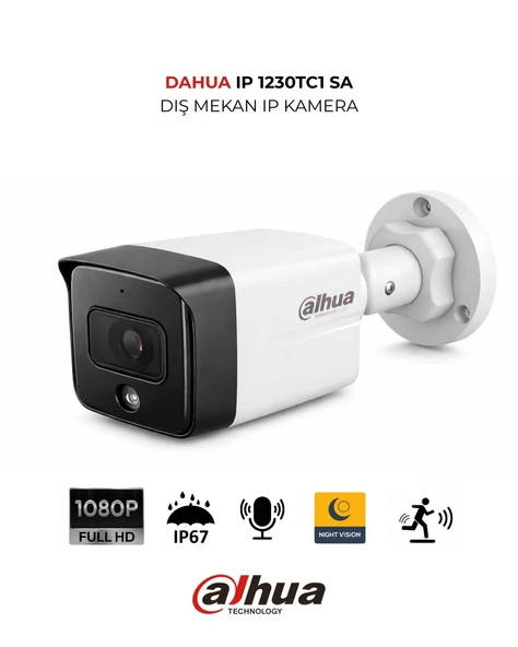 Dahua IPC-HDW1230TC1-SA 2.8mm Dahili Mikrofonlu Bullet Güvenlik Kamerası ürün görseli 1