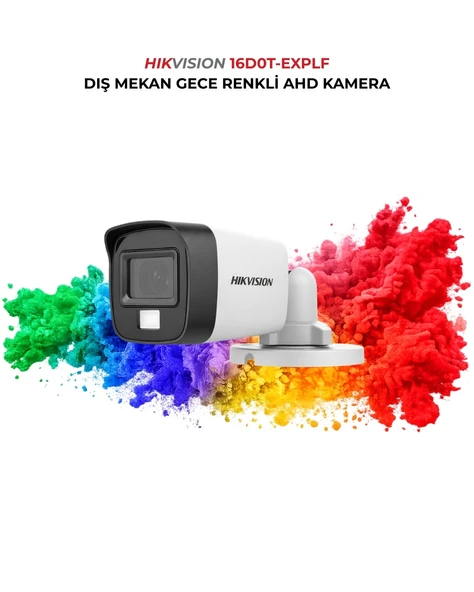 Hikvision Renkli Gece Görüşlü Kamera DS-2CE16D0T-EXLPF 2MP 2.8mm ürün görseli 1