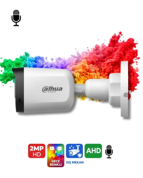 Dahua HAC B1A21P U IL A 2MP Full HD Kamera Smart Dual Light Teknolojisi Dahili Mikrofon ürün görseli 1