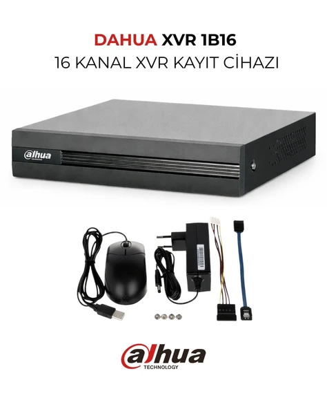 Dahua Xvr1b16 16 Kanal H265+ 2mp 1080n Hdcvı Ahd Xvr Kayıt Cihazı ürün görseli 1