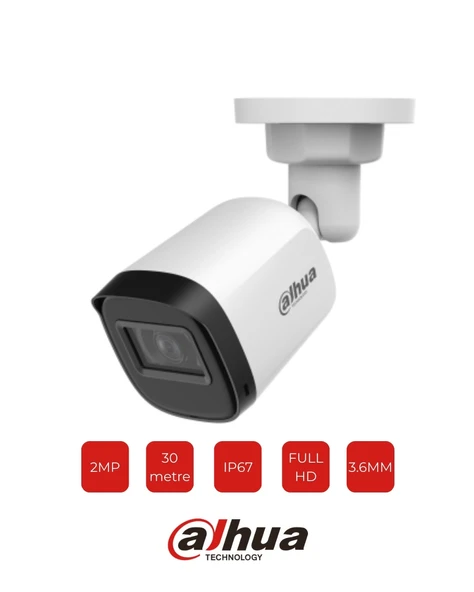 Dahua HAC-B1A21-U-0360B 2MP Bullet Kamera Full HD 1080P 30m IR ürün görseli 1