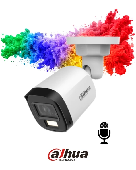 Dahua HAC B1A21P U IL A 2MP Bullet Kamera 3.6mm Lens Smart Dual Light Dahili Mikrofon ürün görseli 1