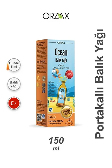 Ocean Omega 3 Portakallı Balık Yağı 150ml ürün görseli 1