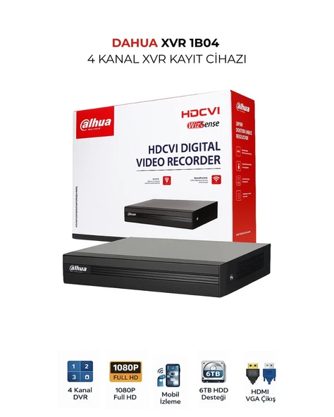 Dahua 4 Kanal Güvenlik XVR Kayıt Cihazı XVR1B04 I T 1080P ürün görseli 1