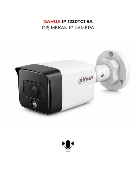 Dahua IPC-HDW1230TC1-SA 3.6mm H.265+ Profesyonel Bullet Sesli IP Kamera ürün görseli 1