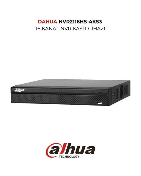 Dahua NVR2116HS 4KS3 16 Kanal H.265+ Network Video Recorder ürün görseli 1