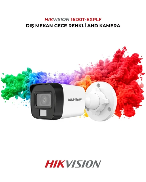 Hikvision DS-2CE16D0T-EXLPF Gece Renkli Dış Mekan Kamera 2MP 2.8mm ürün görseli 1
