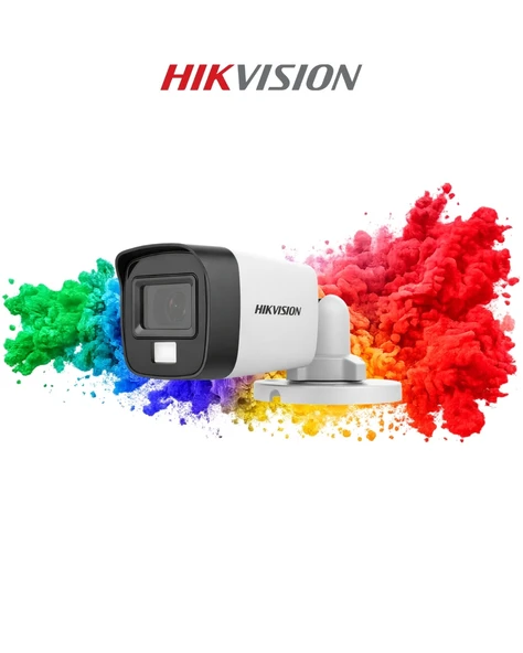 Hikvision Gece Renkli Kamera DS-2CE16D0T-EXLPF 2MP 2.8mm Hibrit Light Bullet ürün görseli 1