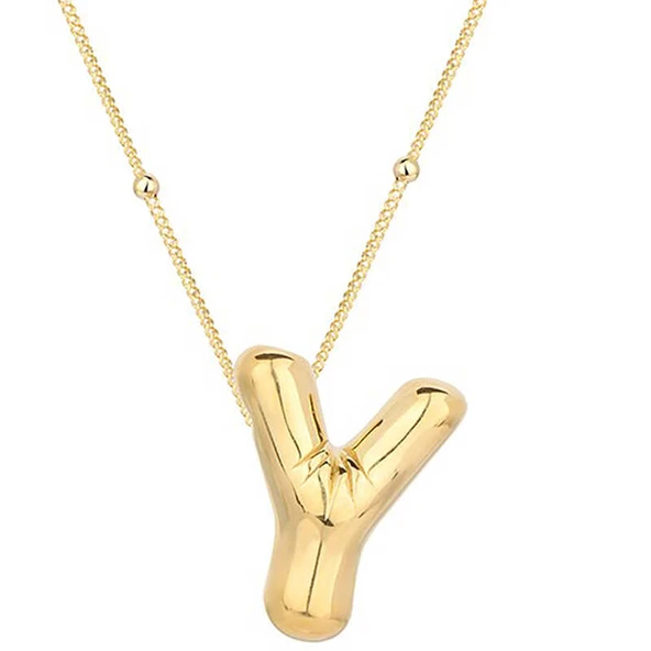 Harem Altın Gümüş Gold Balon Y Harfi Kadın Kolye ürün görseli 1