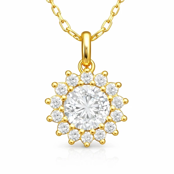 Harem Altın Gümüş Gold Minimal Yuvarlak Anturaj Kadın Kolye ürün görseli 1