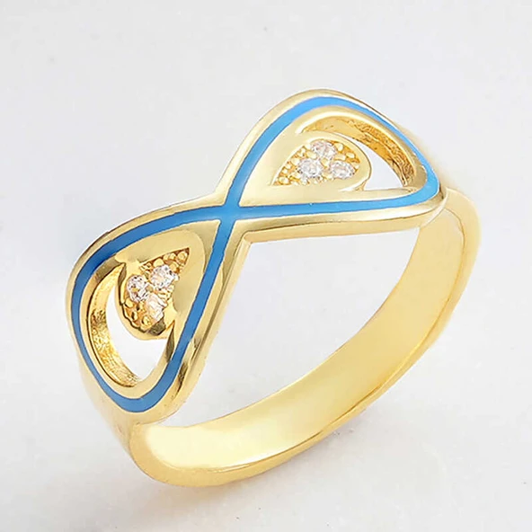 Harem Altın Gümüş Gold Zirkon Taşlı Sonsuzluk Kadın Yüzük ürün görseli 1