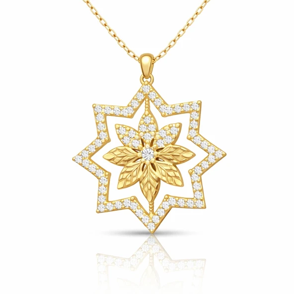 Harem Altın Gümüş Gold Kar Tanesi Kadın Kolye ürün görseli 1