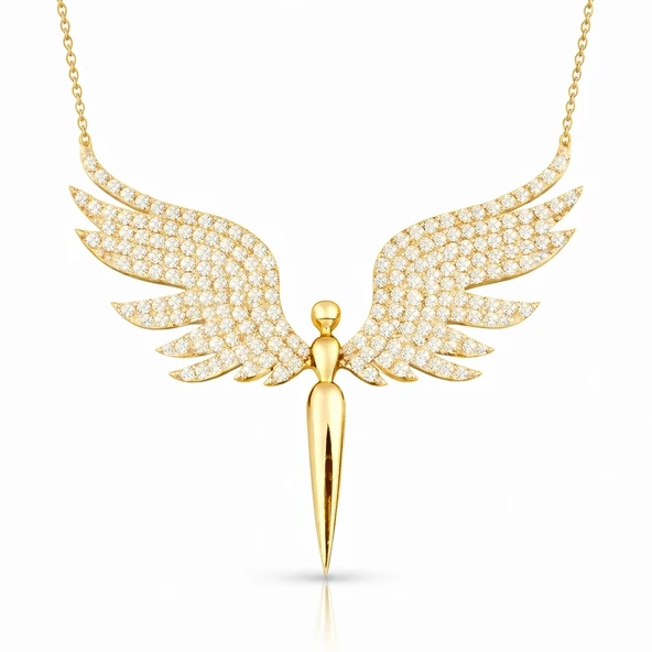 Harem Altın Gümüş Gold Mikail Meleği Kadın Kolye ürün görseli 1
