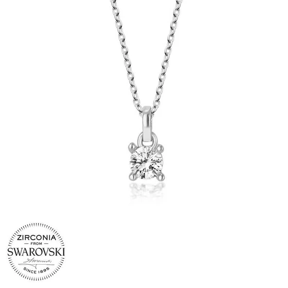 Swarovski Taşlı Harem Altın Gümüş Tektaş Bayan Kolye ürün görseli 1