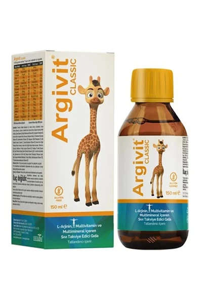 Argivit Classic L-Arjinin, Multivitamin ve Multimineral İçeren Sıvı 150 ml - Portakal ve Vanilya Aromalı ürün görseli 1