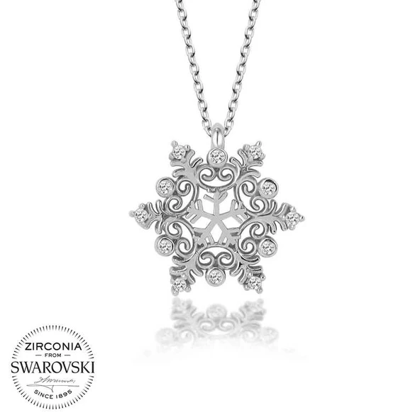 Swarovski Taşlı Harem Altın Gümüş Kartanesi Bayan Kolye ürün görseli 1