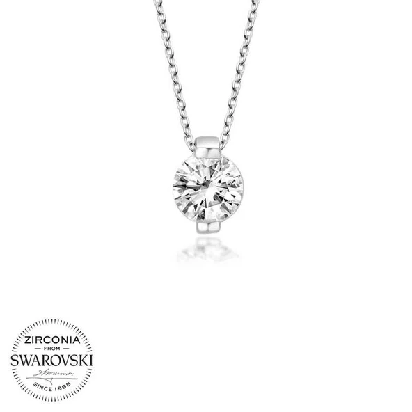 Swarovski Taşlı Harem Altın Gümüş Tektaş Bayan Kolye ürün görseli 1