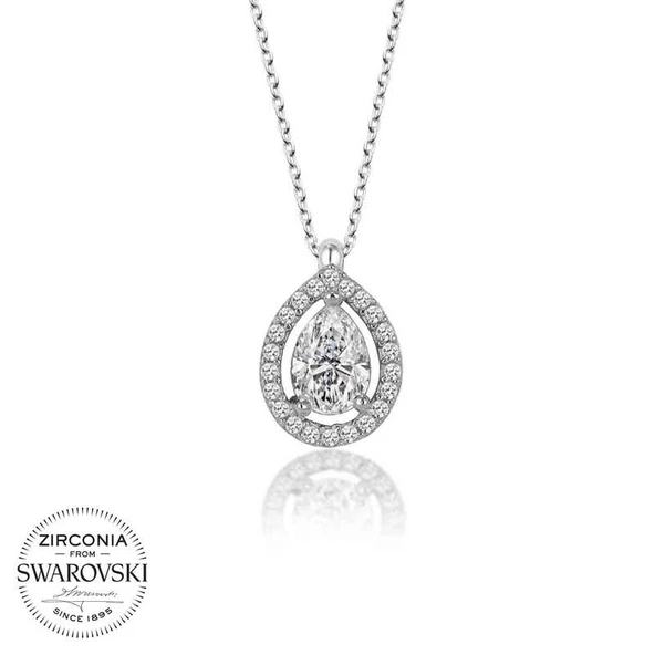 Swarovski Taşlı Harem Altın Gümüş Tektaş Bayan Kolye ürün görseli 1